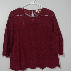 Maroon Lace Shirt
